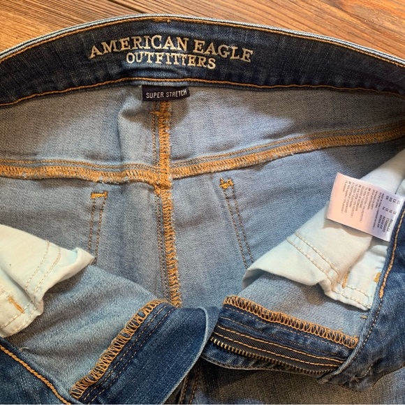 American Eagle Cut Off Jegging Shorts Sz 10 Mid Rise Rolled Cuff Repurposed - Picture 8 of 13
